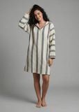 Bold Striped Poncho Beach Cover Up