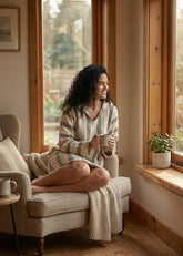 Bold Striped Poncho Beach Cover Up