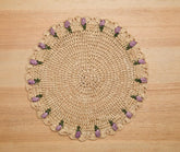 Tulip Floral Placemat – Hand-Crocheted Raffia – Handmade by Artisans in Madagascar