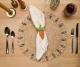 Tulip Floral Placemat – Hand-Crocheted Raffia – Handmade by Artisans in Madagascar