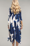 Ocean Bloom Kimono Wrap Navy Swim Cover