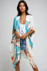 Ocean Bloom Kimono Wrap Resort Aquamarine