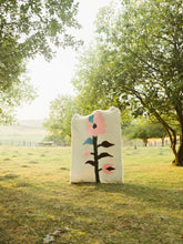 Multicoloured Handwoven Wool Lizhnyk – Brushed Texture with Delicate Floral Motif