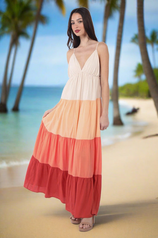 Tiered Maxi Cami Beach Dress