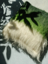 Emerald, Green & Cream Handwoven Wool Pillow – Brushed Texture