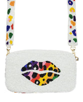 LIP ANIMAL PRINT BEADED CAMERA BAG - Handmade Artisan Bag