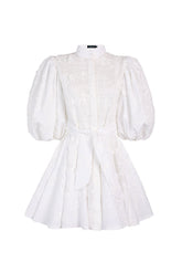 BROMELIA DRESS MINI IN EMBROIDERY GARDEN OFF WHITE