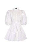 BROMELIA DRESS MINI IN EMBROIDERY GARDEN OFF WHITE