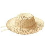 The Celeste Woven Straw Hat In Beige Handmade in Bali