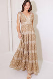 Taupe Woven Maxi Dress 100% Cotton