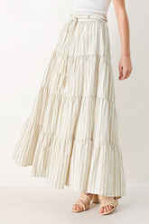 Hamptons Weekend Woven Long Ruffled Skirt