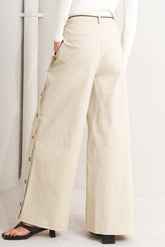 Beige Woven Pants