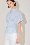 Skyline Blue Striped Woven Resort Top - 100% Cotton