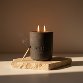 Noir Concrete Candle – Available in Tuxedo°, Cozy°, and Sweet Flame° 60-hour burn time | Refillable forever