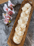 Handmade Four Seasons Floral Wooden Dough Bowl Candle 100% Soy Wax