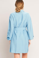 AZURE Woven Mini Dress Full Sleeves