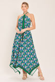 Tropical Midi Dress Halter Top