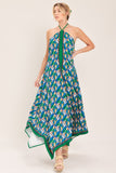 Tropical Midi Dress Halter Top