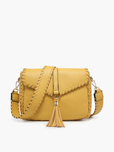 Cam Whipstitch Flapover Crossbody in Mustard