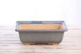 Willow Bonsai Ceramics Square Bonsai Pot 8 Inch – Low‑Profile Square Ceramic Bonsai & Succulent Planter with Accentuated Rim, High‑Fired Frost‑Proof Stoneware, Handmade in USA (Ocean)
