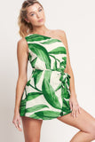 Tropical Leaf Resort Skort Romper