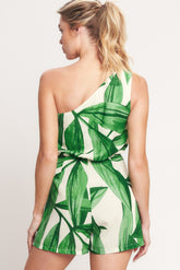 Tropical Leaf Resort Skort Romper