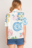 SUMMER PORCELAIN WOVEN TOP