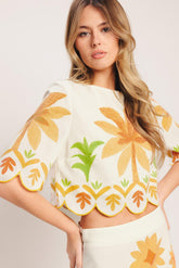 Island Woven Vacation Crop Top