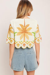 Island Woven Vacation Crop Top