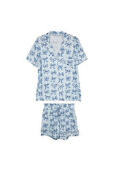 KatyDid Blue Chinoserie Coquette Bows Loungewear / PJ Set