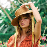 The Loli Jute Hat in Golden Brown 100% Jute Fiber