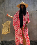Cotton Leaf Print Beach Cover-Up