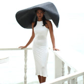 OLA Ecovero Rib Midi Dress In Off White - Made in Bali