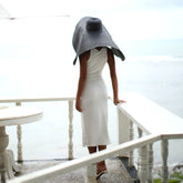 OLA Ecovero Rib Midi Dress In Off White - Made in Bali