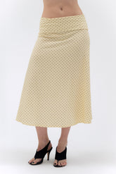 FOLDOVER FLARED SKIRT IN BUTTER