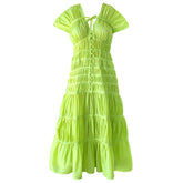 Bali Artisan The Srikandi Maxi Resort Dress In Lime Green