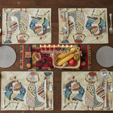 Set of 4-Pieces Dancing Women African Kwanzaa Tapestry Dining Table Placemats 13” x 19” (18117)
