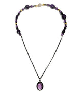 Amethyst and Black Spinel Necklace - Artisan Crafted