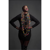 Ankara fabric balls single Necklaces