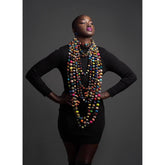 Ankara fabric balls single Necklaces