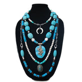 Artisan Antique Turquoise and Pearl Layered Necklace