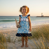 Sail away ruffle Girls Dress