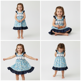 Sail away ruffle Girls Dress