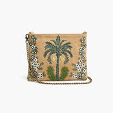 Desert Oasis Embellished Clutch – Artisan Luxe Handwoven Jacquard