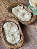 Hand Carved Bowl Botanical Garden Bowl Candle | Hand Poured Candle