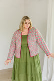 The Emily Plus Size *Reversible* Quilted Jacket in Pistachio Pink
