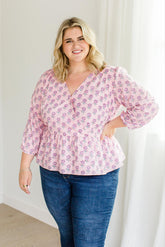 The Frances Top in Blush Haze Plus Size