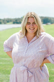The Christine Shirt Dress in Lavender Taffy Plus Size