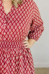 The Francesca Midi Dress in Spiced Merlot Plus Size