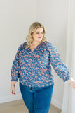 The Jess Top in Indigo Bloom Plus Size